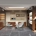Cigar Store Interior With Cigar Display Shelves Seating Area Mannequin And Wooden Cabinets