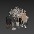 Kitchen Supplies Kitchenware Kitchen Tableware Chopping Board Vase Candle Plate Kettle Glass 3d model