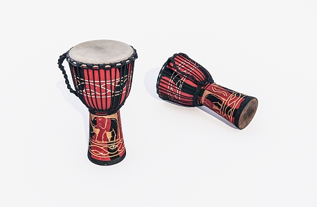 Musical Instruments Old Handmade Drums 3d model