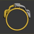 Snake Design Ring With Gold And Silver Wrapping And Green Gemstone