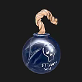 Blue Skull Themed Bomb With Rope Fuse And Stunning Skull Design