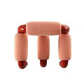 Modern Accent Chair With Pink Upholstered Seat And Curved Wooden Armrests