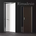 Modern Interior Doors With Black White Glass Panels And Metal Handles
