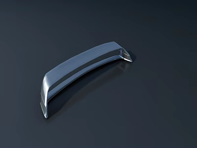 Silver Curved Metal Component With Smooth Reflective Surface On Dark Background 3d model