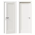 Sleek White Hinged Doors With Simple Design For Modern Interior Home Spaces 3d model