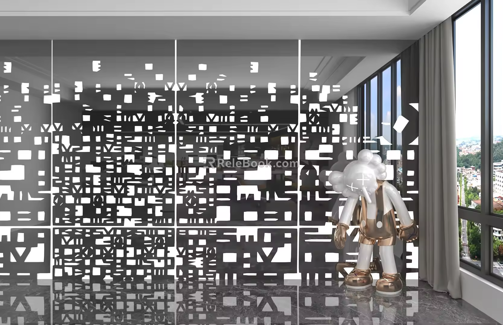 Modern background wall 3d model