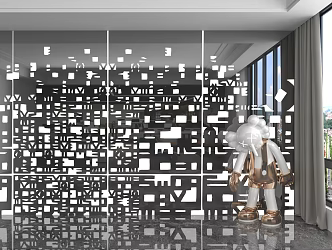 Modern background wall 3d model
