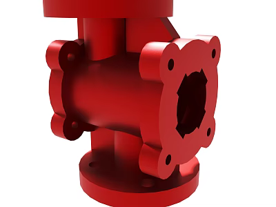 Red Industrial Valve 3D Model Representation 3d model