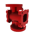 Red Industrial Valve 3D Model Representation 3d model