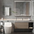 Bathroom Cabinet Bathroom Cabinet Mirror Cabinet Mirror Toilet Wash Basin Faucet 3d model