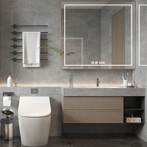 Bathroom Cabinet Bathroom Cabinet Mirror Cabinet Mirror Toilet Wash Basin Faucet 3d model