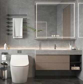 Bathroom Cabinet Bathroom Cabinet Mirror Cabinet Mirror Toilet Wash Basin Faucet 3d model