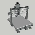 3D Printer Mechanical Structure With Metal Frame Stable Base And Flat Platform 3d model