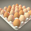 Fresh Chicken Eggs In White Carton With Brown And Cream Colored Shells