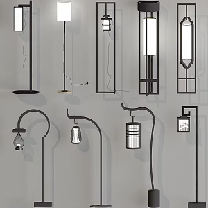 New Chinese-style lamps and lanterns Combination lamps and lanterns Lighting lamps and lanterns Floor lamps 3d model