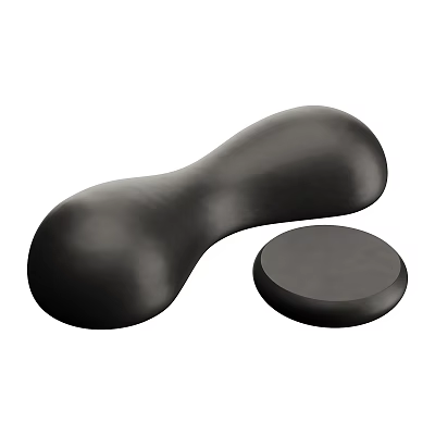 Modern Black Flower Stand With Curved Shape And Round Base Design For Home 3d model