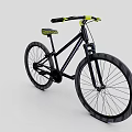 Stylish Black Bicycle With Yellow Handlebars And Wide Tires Design