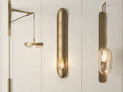 Modern Brass Wall Lamps With Sleek Diverse Designs For Home Lighting 3d model