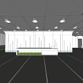 Modern Reception Desk Interior Design With White Counter Green Plants And Lighting Fixtures