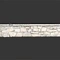 Rustic Natural Stone Wall Construction With Wooden Top Accent And Varied Textured Blocks