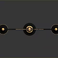 Black Street Lamp With Two Lamp Heads And Golden Accents Design
