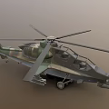 Detailed Military Attack Helicopter With Camouflage Paint Rotors Weapon Systems And Cockpit