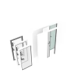 Modern Swing Door Design With Glass Panel And Metal Handle For Interior Use