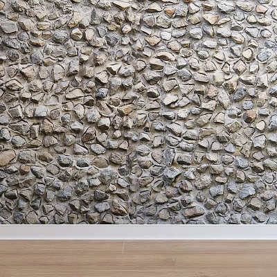 Natural Irregular Stone Building Wall Component With Textured Decorative Surface 3d model