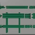 Green Metal Fence Components Including Posts Rails Brackets And Connectors For Installation
