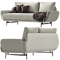 Modern Multiplayer Sofa LIVING DIVANI Two-Seat Sofa 3d model