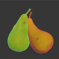 Fresh Juicy Ripe Yellow Pears With Smooth Skin On Dark Surface