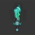 Glowing Blue Enchanted Magic Sword With Fantasy Design And Illuminated Effects