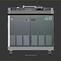 White Mobile Medical Apparatus With Glass Door Control Panel And Number 48