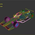 Blue Race Car With Sleek Aerodynamic Design Rear Wing And Black Wheels