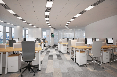 modern public office area office 3d model