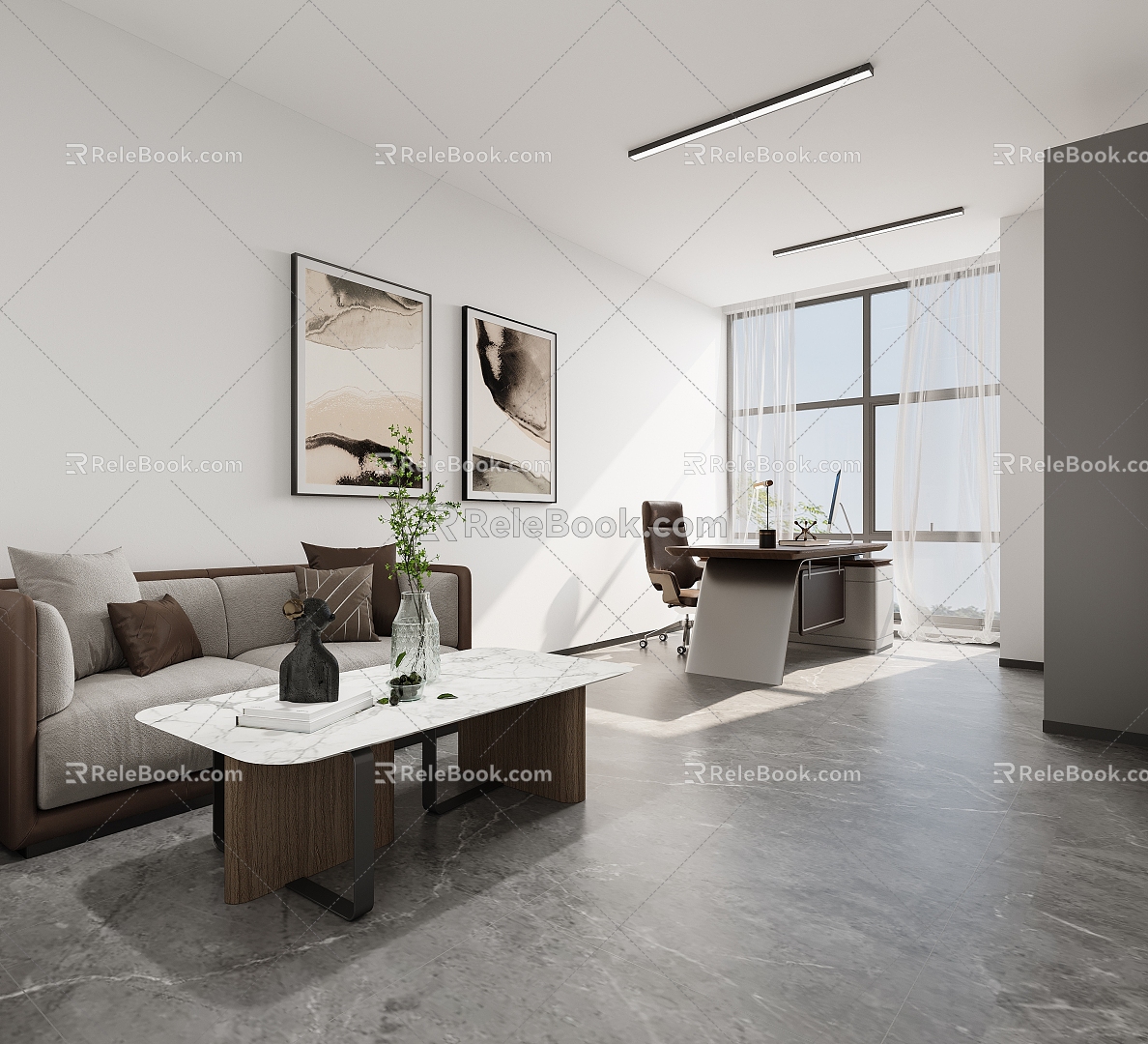 Modern Office Single Office 3d model