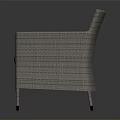 Rattan Single Sofa with Armrests Cushioned Seat and Modern Minimalist Design for Living Room
