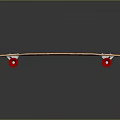 Black Longboard Skateboard With Orange Edge Red Wheels And White Trucks