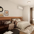 Modern Apartment Interior Design With Light Green Walls Wooden Floor And White Sofa