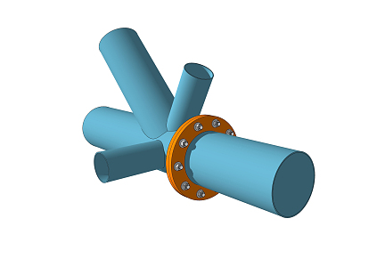 modern member steel structure connecting member 3d model