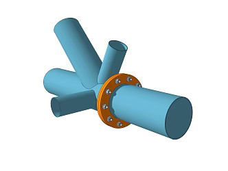 modern member steel structure connecting member 3d model