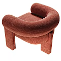 Modern Navy Fabric Accent Chair With Plush Armrest And Sturdy Legs Design