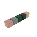 Colorful Square Ottoman Stools With Velvet Fabric For Living Room Decor