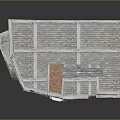 Aged Multi Storey Model Building With Red Brick Concrete Windows And Balconies