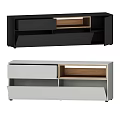 Modern TV Stand With Drawers Open Shelf And Multiple Color Options 3d model