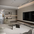 Modern Living Dining Room Interior With Beige Sofa Coffee Table And Floor to Ceiling Window