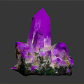 Vibrant Purple Crystal Cluster With Sharp Points And Natural Formation Features