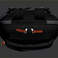 Practical Black Backpack With Gray Accents Red Zippers And White Logo For Daily Use