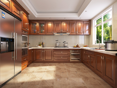 American kitchen cabinet 3d model