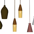 Modern Multicolored Pendant Lights Hanging With Gold Copper Pink Gray Design
